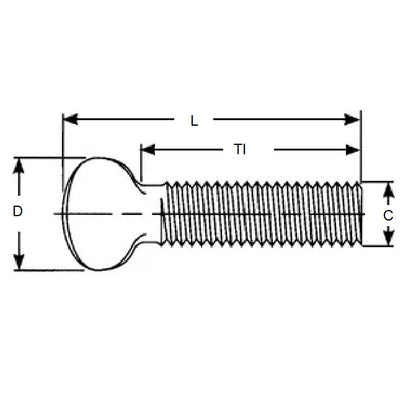 1058928 | THS048W-019-F-CS (PK-10) --- Thumb Screws - 3/16-24 BSW - 4.76mm - 19.05x30.4 mm Flat Key Head - Steel Screw