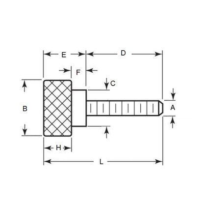 1060900 | THS048F-019-K-3-SHL --- Thumb Screws - 10-32 UNF (4.76mm) x 11.11 mm x 19.05 mm