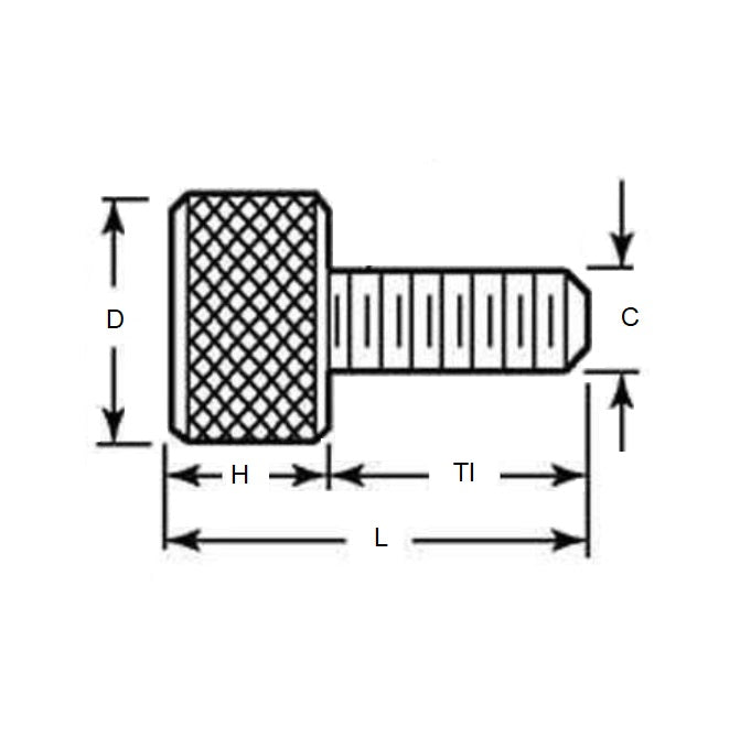 1059085 | THS048C-013-K-NY --- Thumb Screws - 10-24 UNC (4.76mm) x 12.7 mm x 17.46 mm