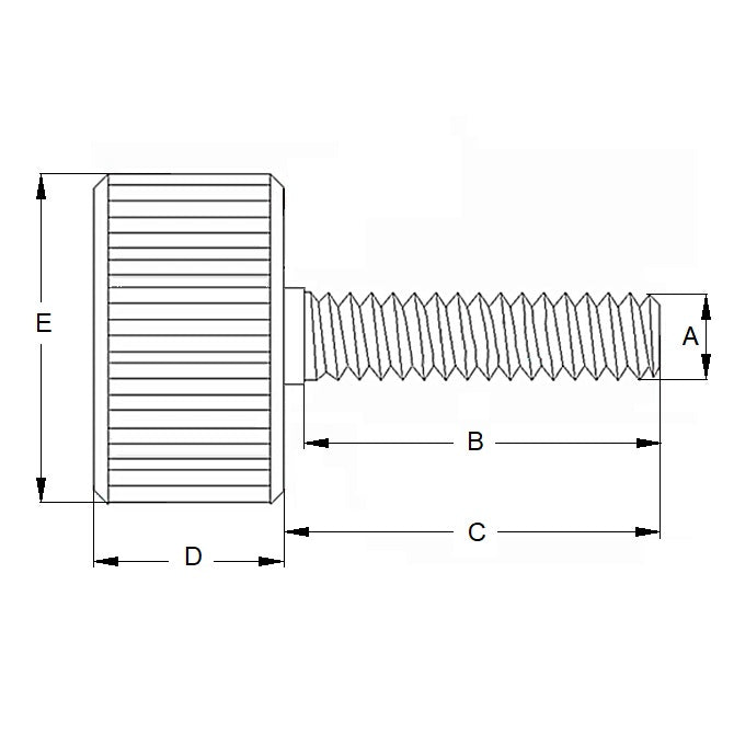 1088921 | THS095C-076-K-CB-FT --- Thumb Screws - 3/8-16 UNC (9.53mm) x 76.2 mm