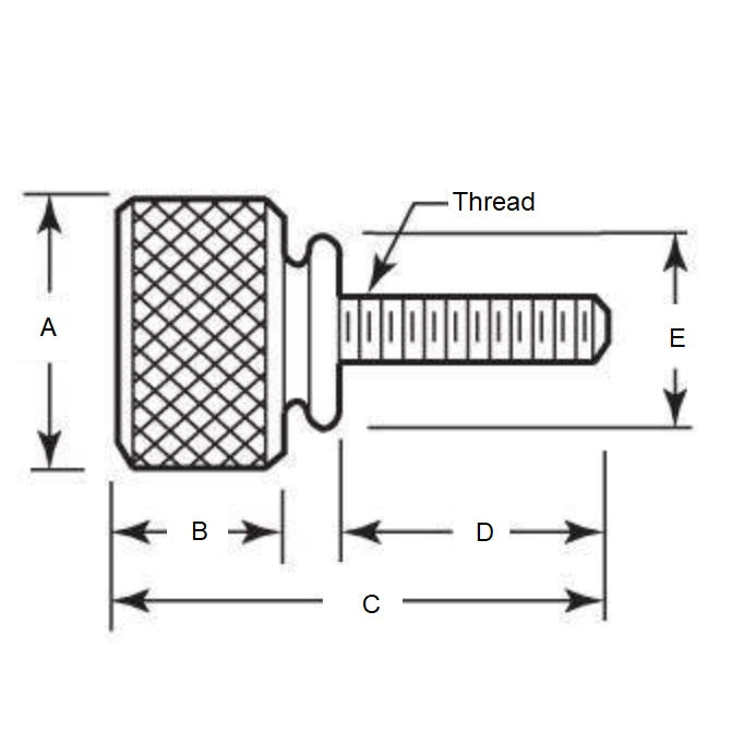 1060889 | THS048F-010-K-BN-WF --- Thumb Screws - 10-32 UNF (4.76mm) x 10.3 mm x 18.26 mm