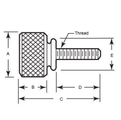 1045078 | THS028C-008-K-SS-WF --- Thumb Screws - 4-40 UNC (2.85mm) x 7.94 mm x 15.88 mm