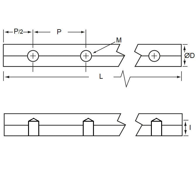 1104314 | 0R-0127-0152-ALCT-T30 (Each) --- Linear Shafting - 12.7x152.4x50.8 mm - Ceramic Coated Aluminium Shaft