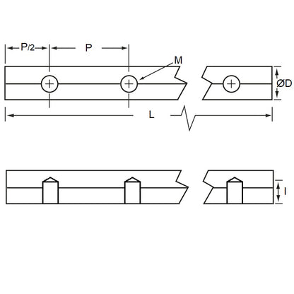 1104314 | 0R-0127-0152-ALCT-T30 (Each) --- Linear Shafting - 12.7x152.4x50.8 mm - Ceramic Coated Aluminium Shaft