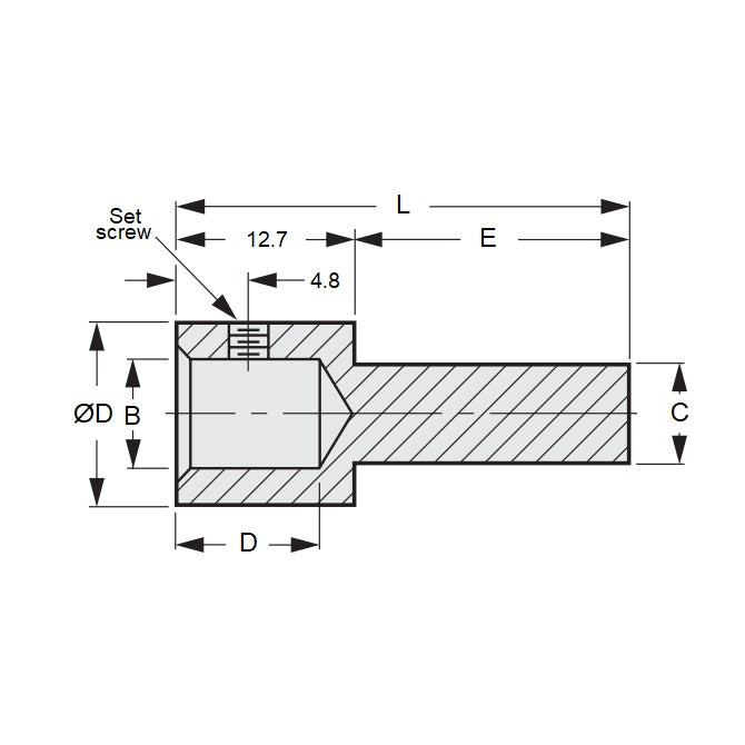 1073428 | SE064-127-445-G3A --- Extenders Shaft - 6.35 mm x 12.7 mm x 44.45 mm