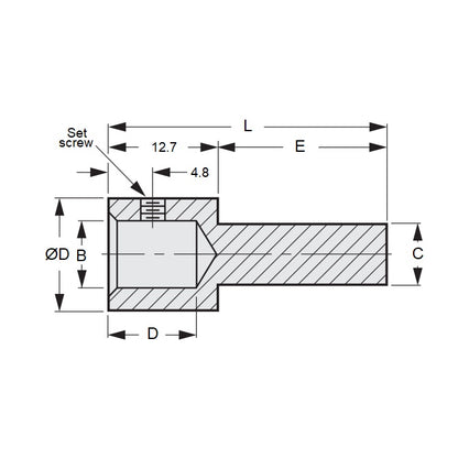 1073428 | SE064-127-445-G3A --- Extenders Shaft - 6.35 mm x 12.7 mm x 44.45 mm