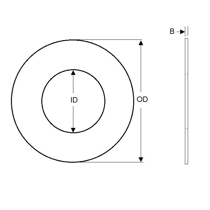 1131354 | W0240-F-044-030-S4 (5 Pcs) --- Flat Washers - 24 mm x 44 mm x 3 mm