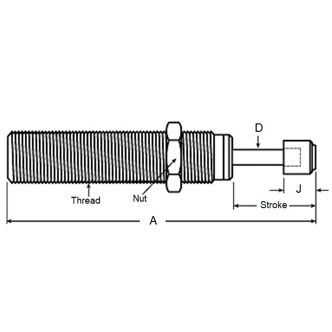 1130188 | ACE33251RS --- Full Threaded Shock Absorbers - 23.11 mm x  1.1/4-12 UNF (31.75mm) x 138.18 mm