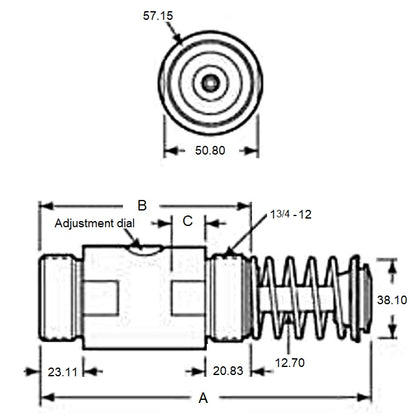 1135646 | ED5RS (Each) --- Low Profile Hydraulic Shock Absorbers - 25.4x92.2x144.53 mm Adjustable