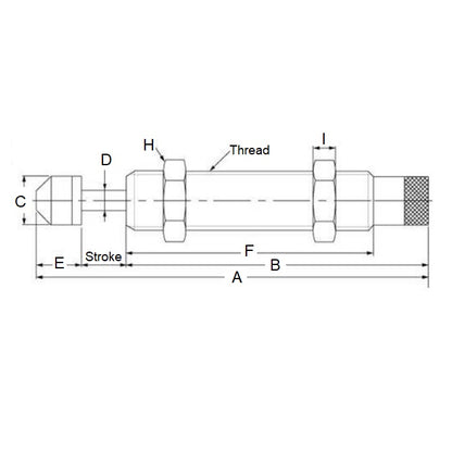 1090653 | AD-1410 --- Hydraulic Shock Absorbers - 10 mm x  M14x1.5 (14.0mm) x 109 mm