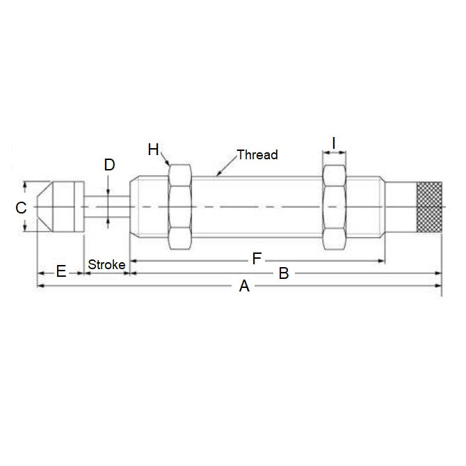 1131468 | AD-2025 (Each) --- Hydraulic Shock Absorbers - 25 mm M20 Extra Fine - 20x1.5mm - 157.8 mm Adjustable