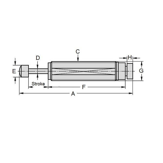 1101954 | ED1RS --- Hydraulic Shock Absorbers - 12.7 mm 3/4-16 UNF Standard