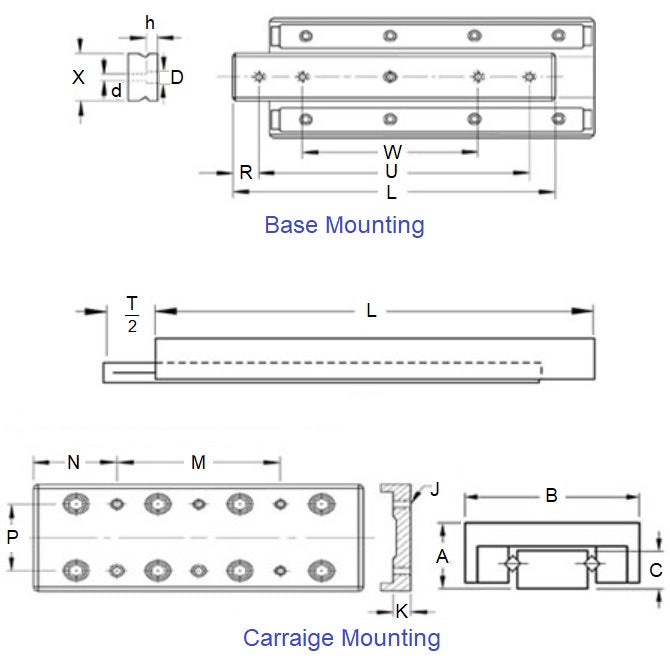 1100139 | DT-401RS (Each) --- Cross Roller Slide Tables Low Profile Linear - 12.014 mm - 22.68 Kg - 24.994 mm - Aluminium