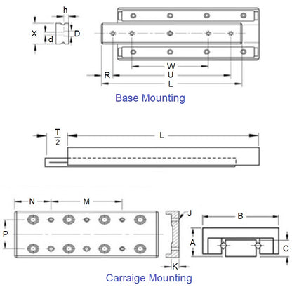 1100139 | DT-401RS (Each) --- Cross Roller Slide Tables Low Profile Linear - 12.014 mm - 22.68 Kg - 24.994 mm - Aluminium