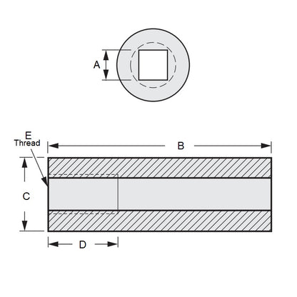 1105594 | SLQ-1270-1984-06985-T --- Sleeves - 12.827 mm x 19.837 mm x 69.85 mm