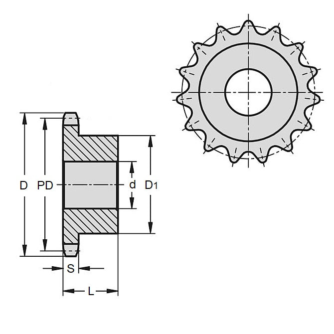 1130041 | SP1-095-057B-023-120-AW --- Roller Chain Sprockets - 23 x 69.71 mm x 32 mm