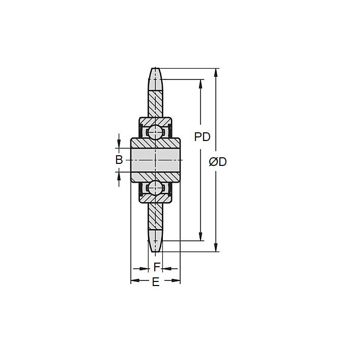 1104555 | IDC-5RS --- Sprockets - 12.70mm (12700785) 40-1 ASA x 68.7 mm x 12.7 mm