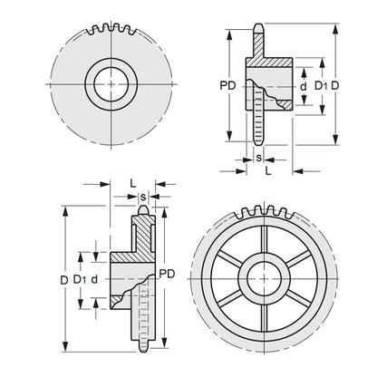 1091350 | SP1-031-015B-010-040-AB (3 Pcs) --- Sprockets - 10 Teeth x 9.92 mm x 7.9 mm