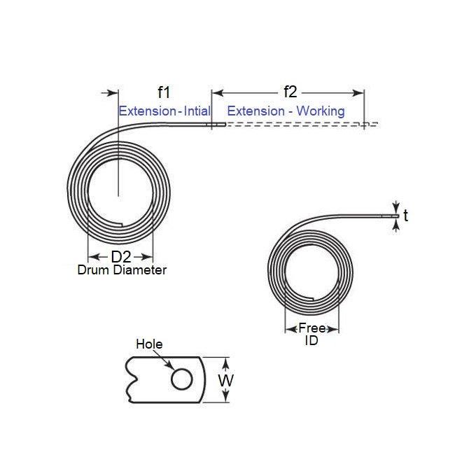 1038953 | CFS-0014-0381-064-S1 --- Springs - 1.4 Newtons x 381 mm x 0.102 mm