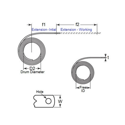 1038250 | CFS-0010-0406-064-S1 (10 Pcs) --- Constant Force Springs - 1 Newtons x 406.4 mm x 0.102 mm