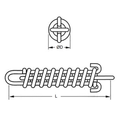 1139152 | DBS-254-152-M --- Drawbar Springs - 28 kg.cm x 50.8 mm x 22 kg