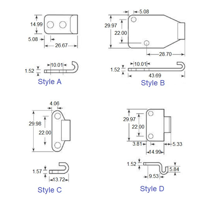 1228243 | DTL-802-2RS --- Strikes for Toggle Latch Latches - A x 26.67 -