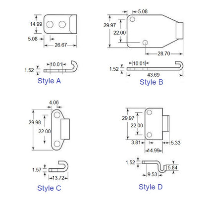 1232504 | DTL-800-5RS (Each) --- Strikes for Toggle Latch Latches - Type Style B 43.688 - -