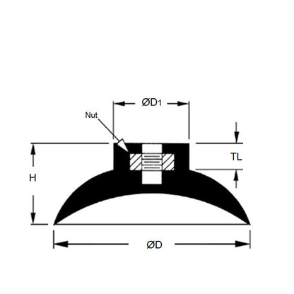 1179020 | A-45RS (2 Pcs) --- Suction - 79.4 mm x 41.3 mm Hollow Neck with 1/4-20 Insert