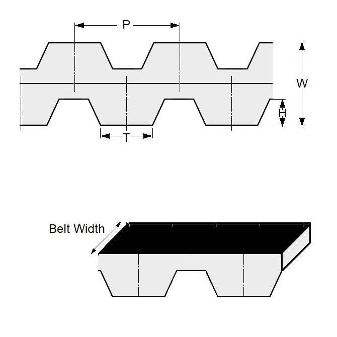 1155927 | BD-H-0042-0191-NFB (Each) --- Inch Timing Belts - 42 tooth - 533.4 mm - 19.1 12.700mm Pitch H - Nylon Covered Neoprene Rubber with Fibreglass Belt