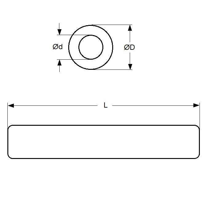 1060449 | 0T-0050-0041-0300-BR (Per Card) --- Round Tube - 5x4.1x300 mm - Brass