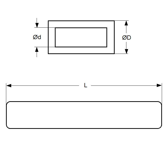 1050564 | 2T-0064-0032-0300-BR --- Tube - 3.18 mm x 6.35 mm x 304.8 mm