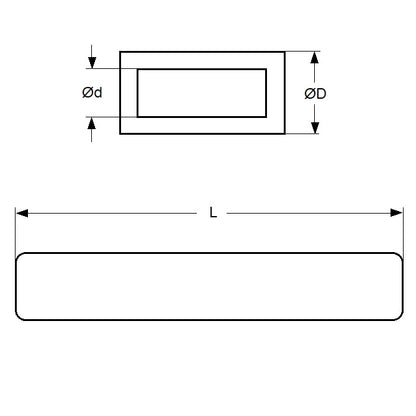 1050564 | 2T-0064-0032-0300-BR --- Tube - 3.18 mm x 6.35 mm x 304.8 mm