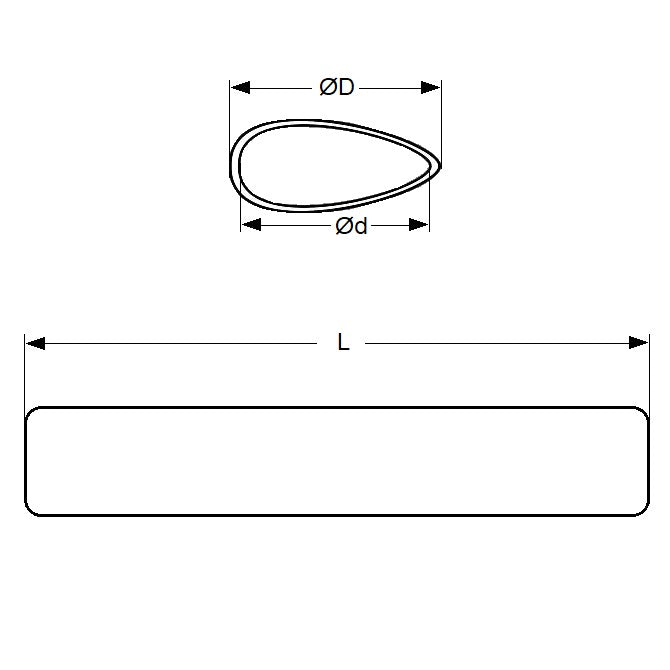 1076327 | 0T-0066-STLN-BR-0300 --- Tube - Approx 6.6mm Max x  Approx 3.5mm Max x 300 mm