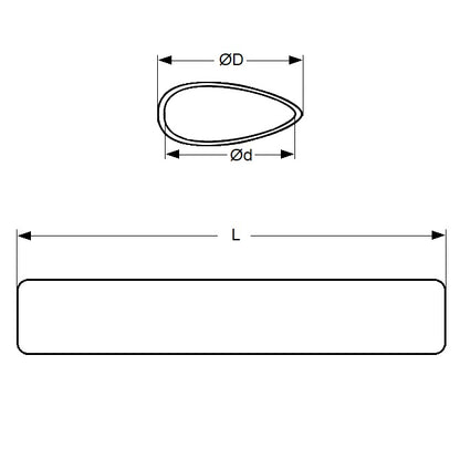 1076327 | 0T-0066-STLN-BR-0300 --- Tube - Approx 6.6mm Max x  Approx 3.5mm Max x 300 mm