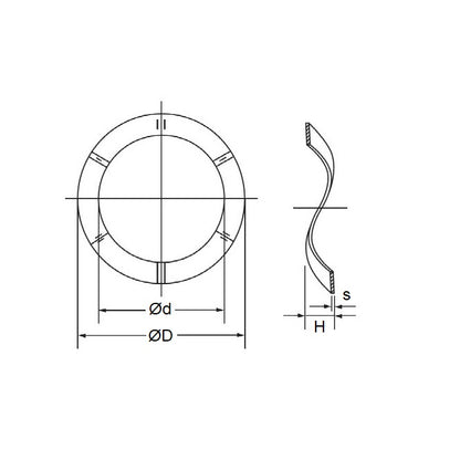 1131658 | W0240-T-044-041-W2-CZ (PK-35) --- Spring Washers - 24x44x4.1 mm Wave - Carbon Spring Steel Zinc Plated Washer