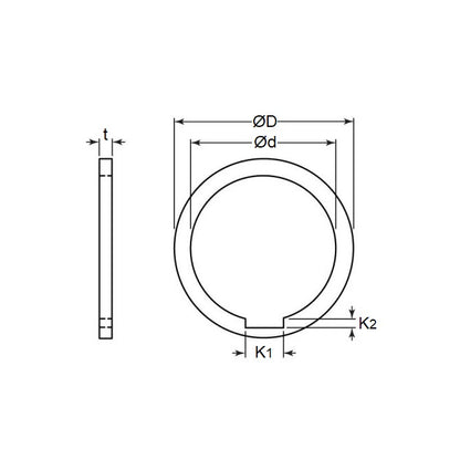 1121530 | W0191-F-029-0318-K-C --- Spacers - 19.05 mm x 28.575 mm x 3.175 mm