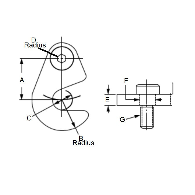 1134475 | W0254-CSW-C (Each) --- C Washers - 25.4x19.05x27.76 mm Swing - Carbon Spring Steel Self Finish Washer