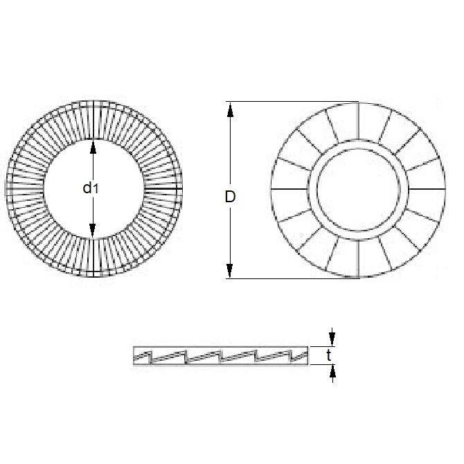 1060633 | W0050-LK-010-020-D-S2 (PAIR) --- Disk Lock Washers - 5x10.18x2.03 mm - Stainless Steel 302 Similar to A2, 304, 18-8 Washer