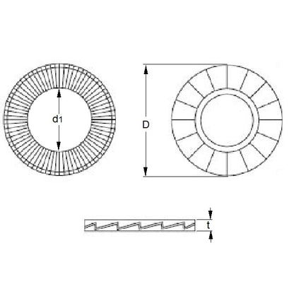 1091129 | W0100-LK-017-025-LR-CZ (Pair) --- LockRite Washers - 10x16.5 - Per Pair - 2.5 Corrosion Resistant - Carbon Steel Zinc Plated Washer