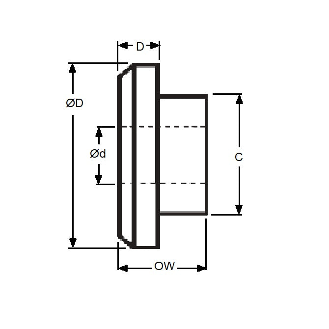 1044680 | W0028-SH-007-020-N (35 Pcs) --- Shoulder Washers - 2.84 mm x 7.137 mm x 2.03 mm