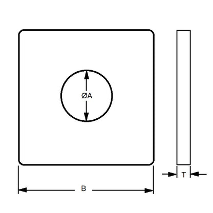 1112504 | W0159-SQ-051-064-S4 --- Washers - 15.875 mm x 50.8 mm x 6.35 mm