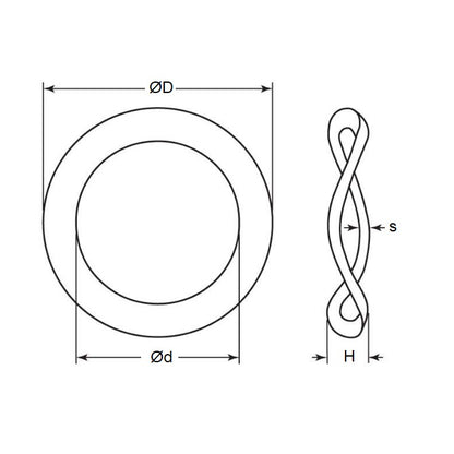 1140730 | W0290-T-037-027-W3-C (PK-2) --- Spring Washers - 29x37x2.7 mm Wave - Carbon Spring Steel Self Finish Washer