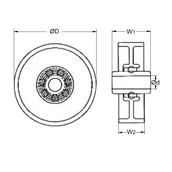 1160874 | WH-048-079-159-P-S6 (25 Pcs) --- Wheels - 48.3 mm x  15.90 / 23.80 x 7.938 mm