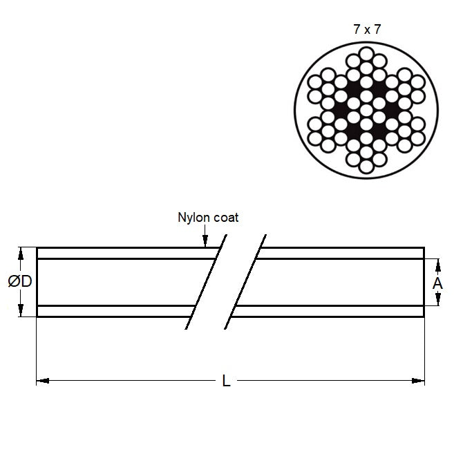 1057884 | CBLC-476-GAL-VY-77 (Roll) --- Cable Cable and Accessories - 4.76 mm x 2.381 mm x 417.3 kg