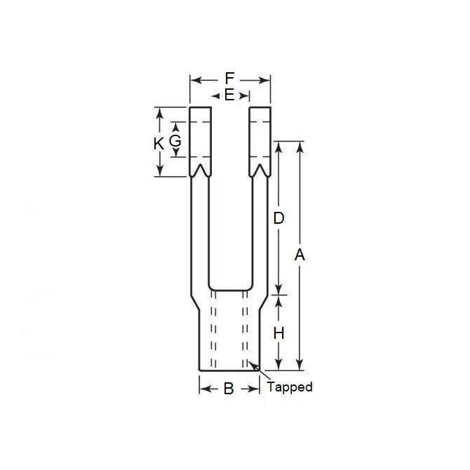 1170937 | Y0635-064F-R-C-H (Each) --- Threaded Yoke Ends - 50.8x11.11x7.14 mm - Steel