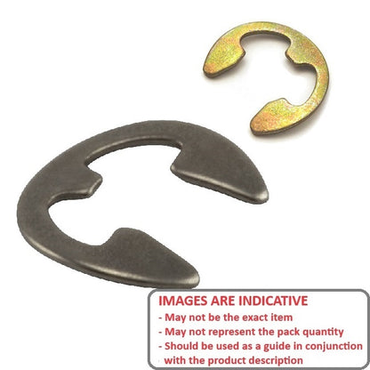 1052615 | ECB-0029-0039-C (100 Pcs) --- E-Clips Retaining Rings - 3.97 mm x 2.95 mm x 0.38 mm