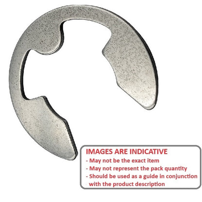 1041607 | ECL-0018-0024A-S15 (PK-20) --- E-Clips Retaining Rings - 2.39x1.88x0.38 mm Basic - Stainless Steel Grade PH15-7 Mo E-Clip