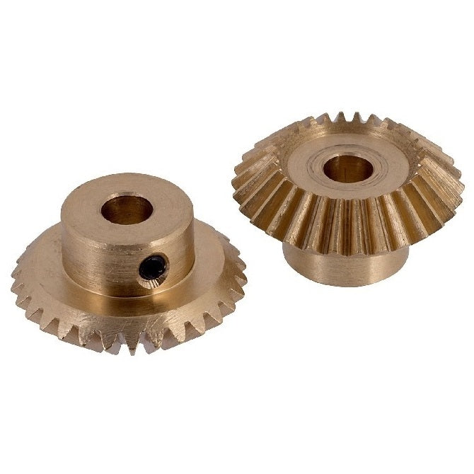 Mitre Gears - 24 tooth - 25.4x6.35 mm - Brass - Commercial
