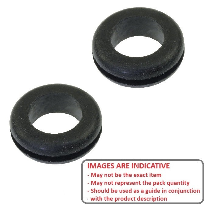 1064953 | GO-060-035-090-E12 (PK-10) --- EPDM Rubber Grommets - 6x3.5x9 mm Open - EPDM Grommet
