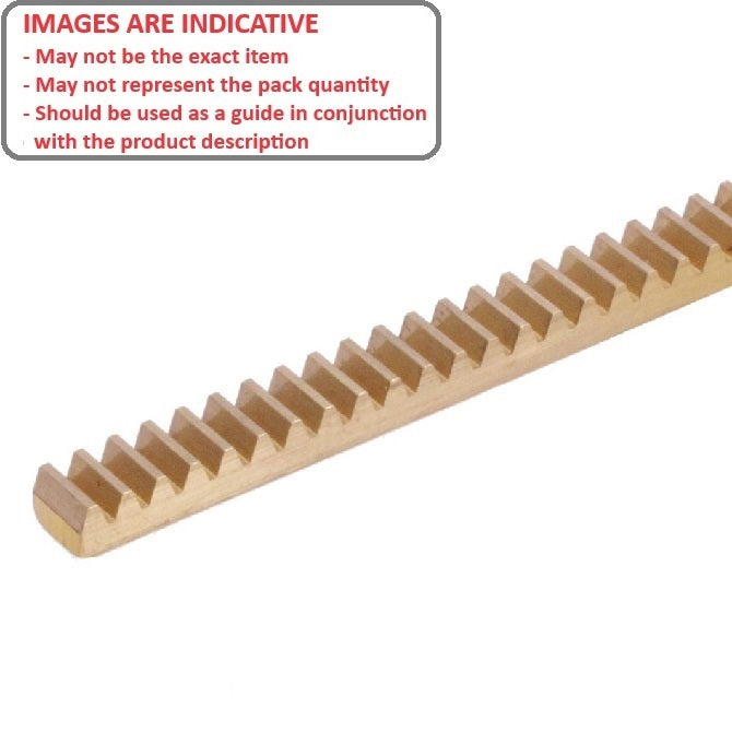 1211266 | RK30B2-0308 (Each) --- Rack Gears - 200x3x8 mm Metric - Brass